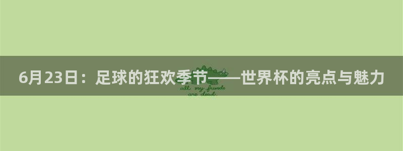 英格兰联赛杯直播：6月23日：足球的狂欢季节——世界杯的亮点与魅力